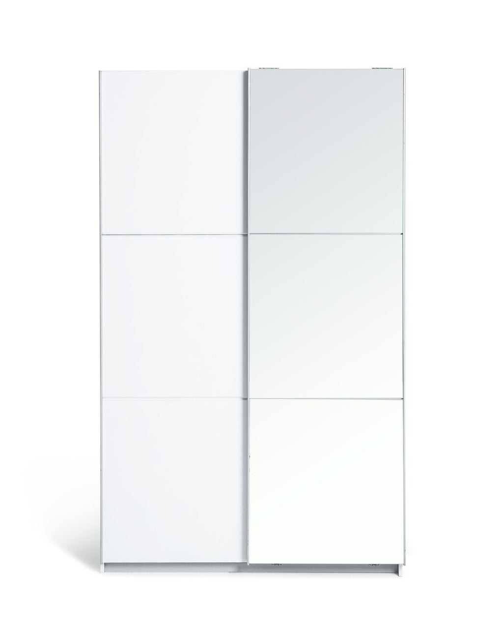 Holsted Half Mirror 120cm Sliding Wardrobe -White | Space-saving white wardrobe