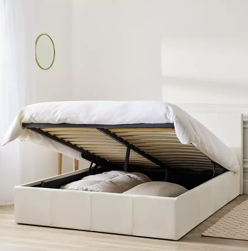 Home Lavendon Kingsize End Lift Ottoman Bed - White (S)