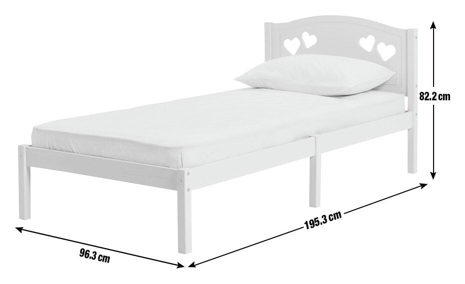 Home Mia Single Bed Frame Pink | Sturdy Durable Bedframe for Kids Teen Bedroom