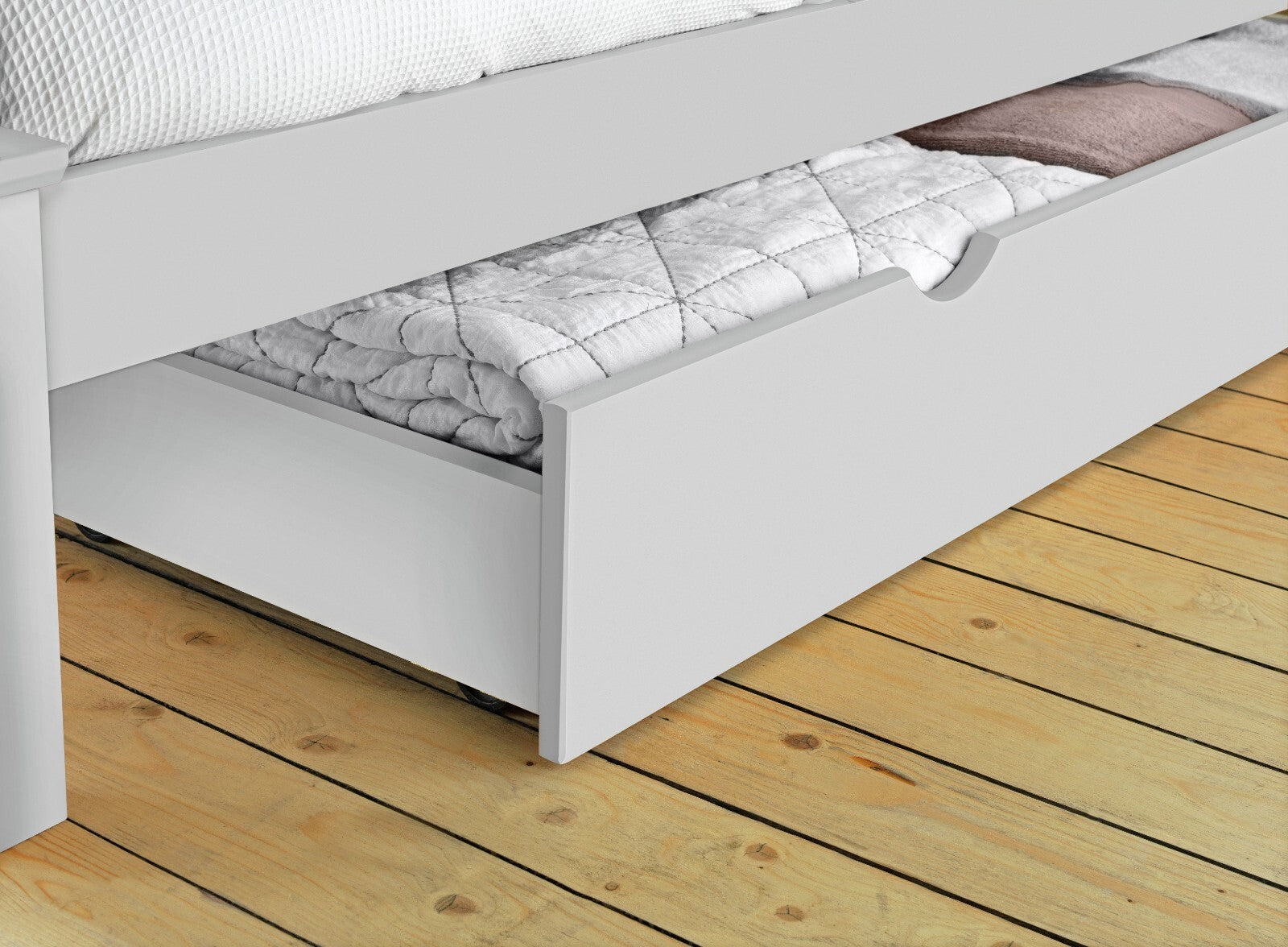 Aspley Single Under Bed Wooden Drawer - White