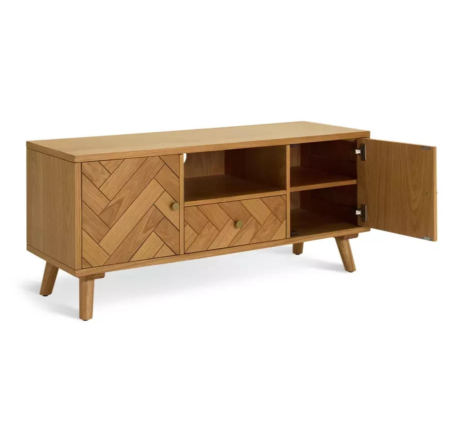 Afram 2 Door 1 Drawer TV Unit - Oak ( B Grade )