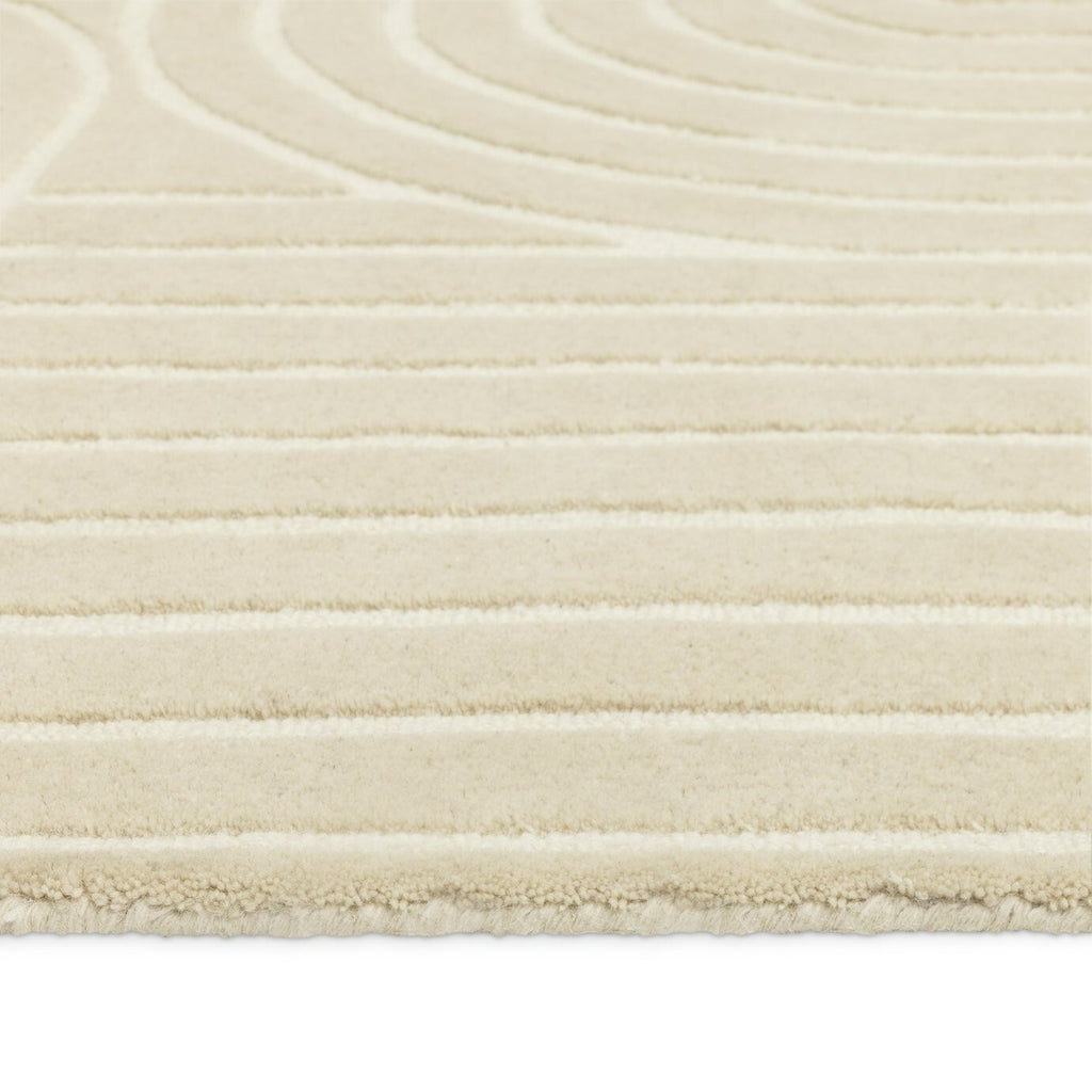 Mirage Carved Cream Cut Pile Rug - 230x160cm