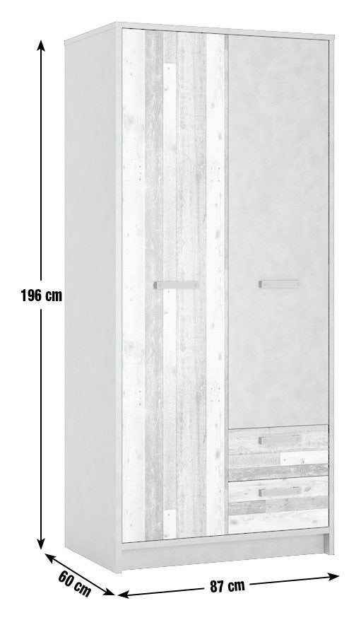 Nubi 2 Door 2 Drawer Wardrobe | modern wardrobe