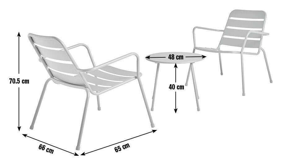 Annika 2 Seater Metal Garden Bistro Set - Red