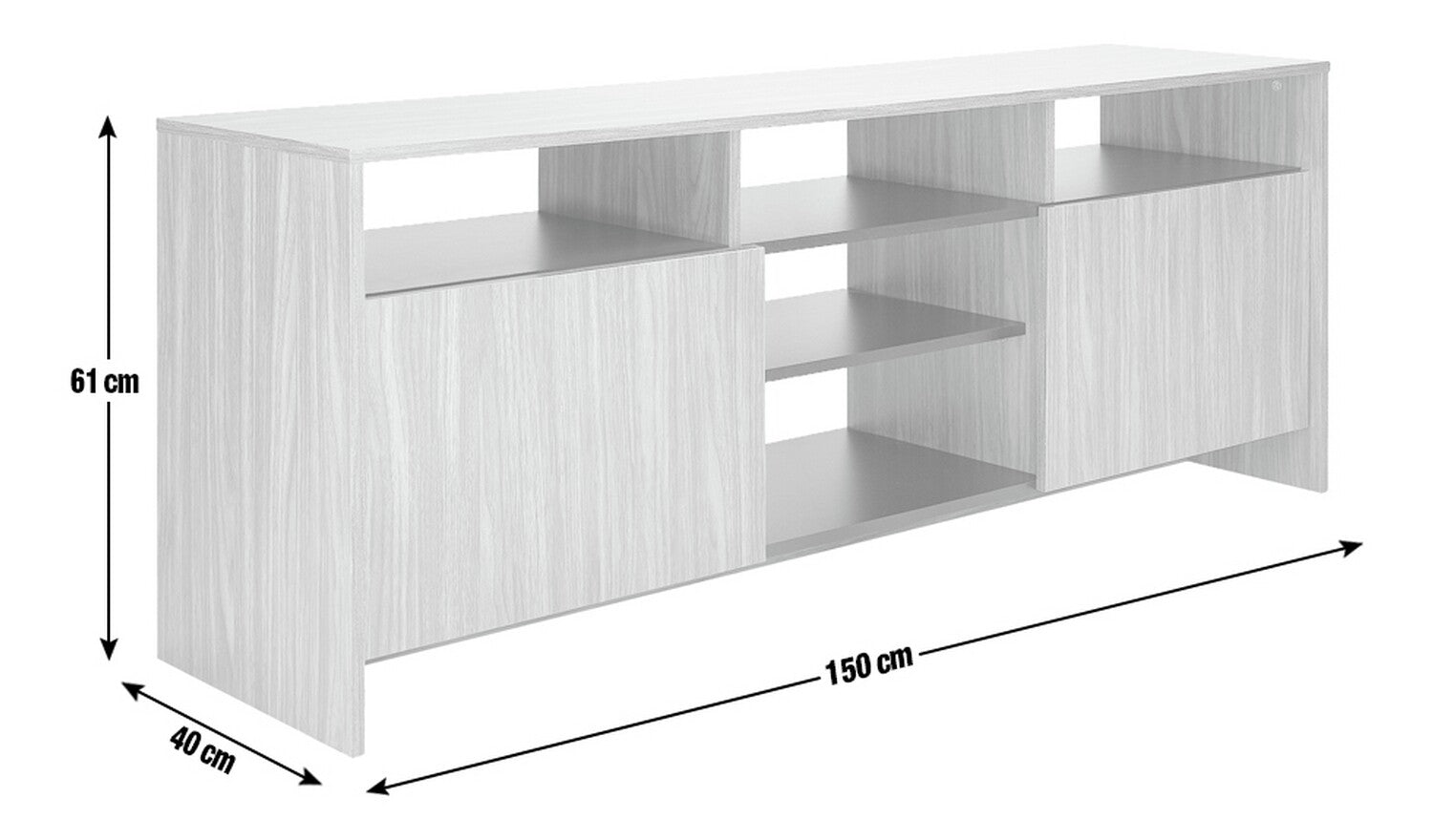 Habitat Turin 2 Door Extra Large TV Unit - Oak Effect