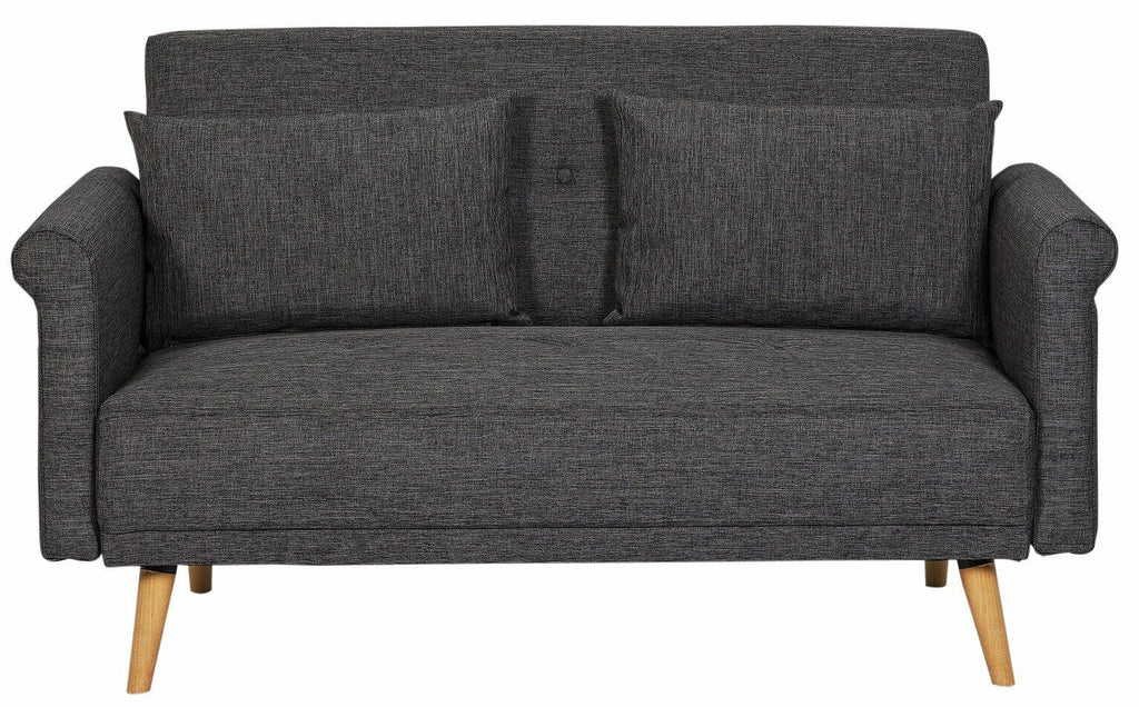 Habitat Evie 2 Seater Fabric Sofa in a Box - Charcoal| Compact Living Room Couch