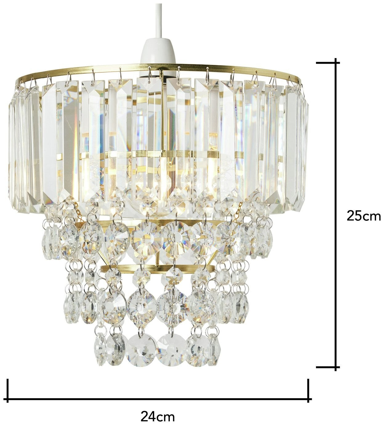 BHS Monroe Glass Easy Fit Pendant Light - Brass