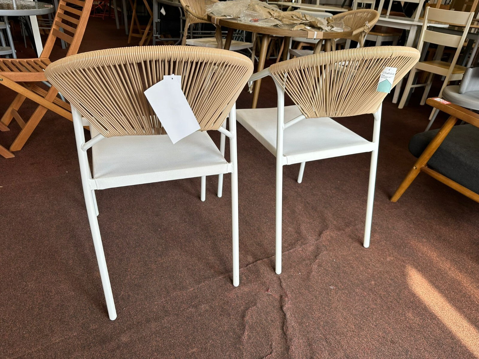 Habitat Elvas Set of 4 Rattan Effect Garden Chair - Natural