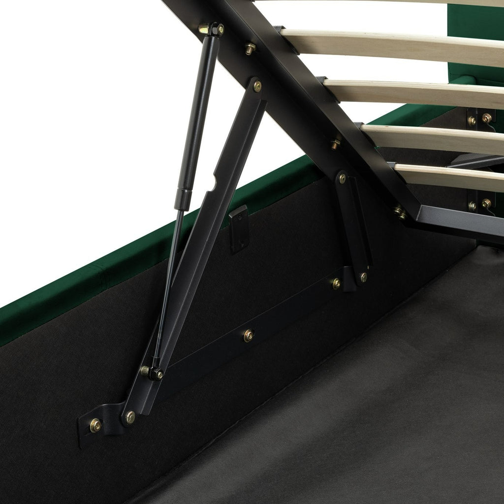 Home Pandora Kingsize End Lift Ottoman Bed - Green | lift-up storage bed