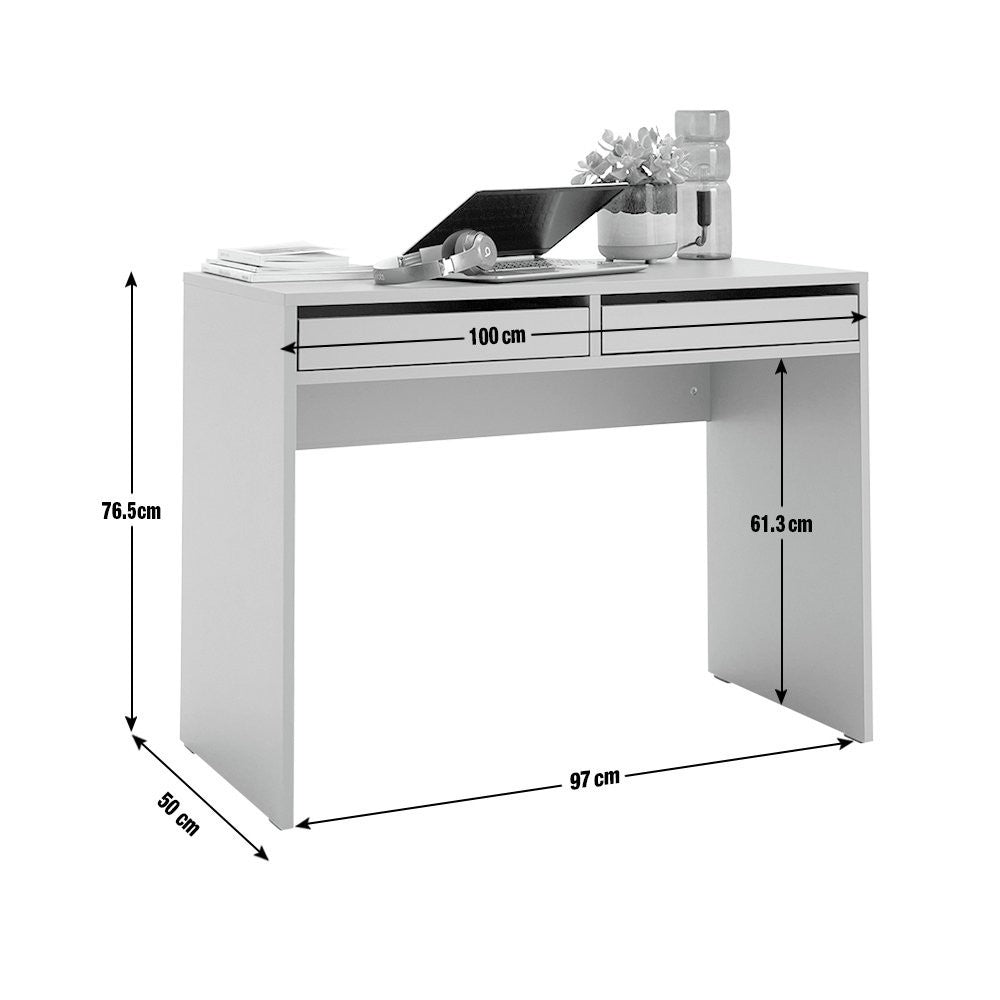 Home Pepper 2 Drawer Desk - Grey | Grey writing desk