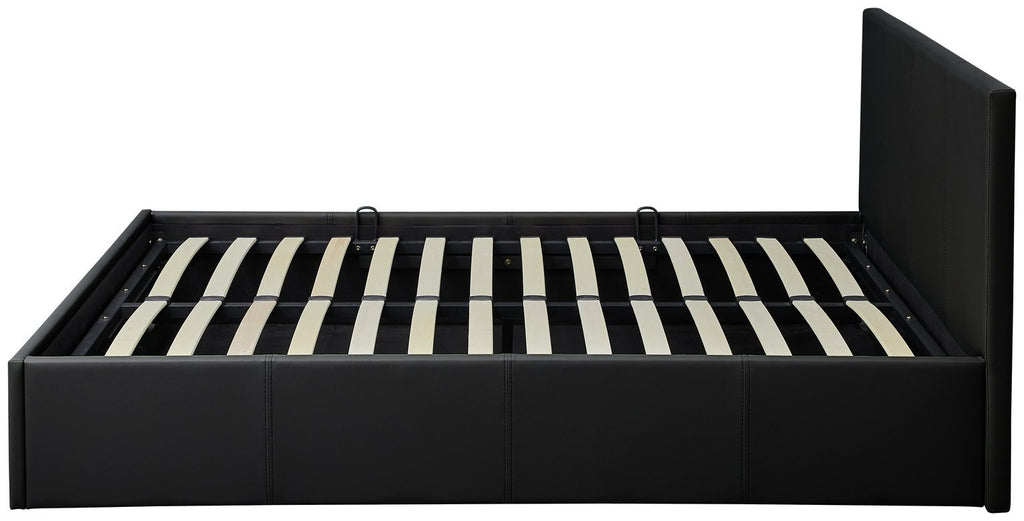 Lavendon Double Side Open Ottoman Bed Frame-Black | bed frame black side lift