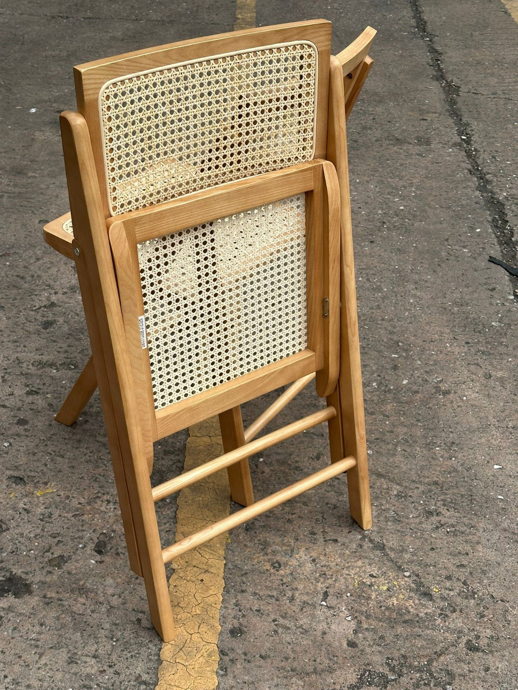 Pair of Peio Rattan Folding Dining Chairs - Natural (S)