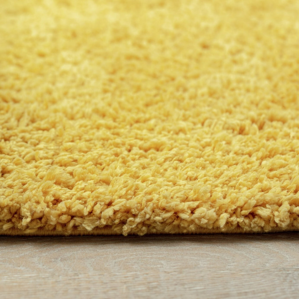 Habitat Recycled Plain Cosy Shaggy Rug - 200x290cm - Mustard