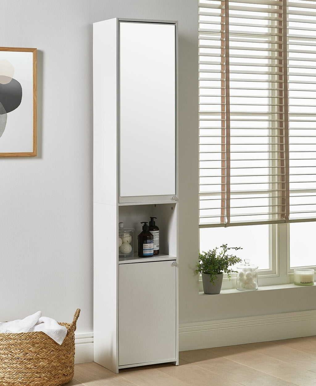 Home Prime Mirrored Tallboy - Black