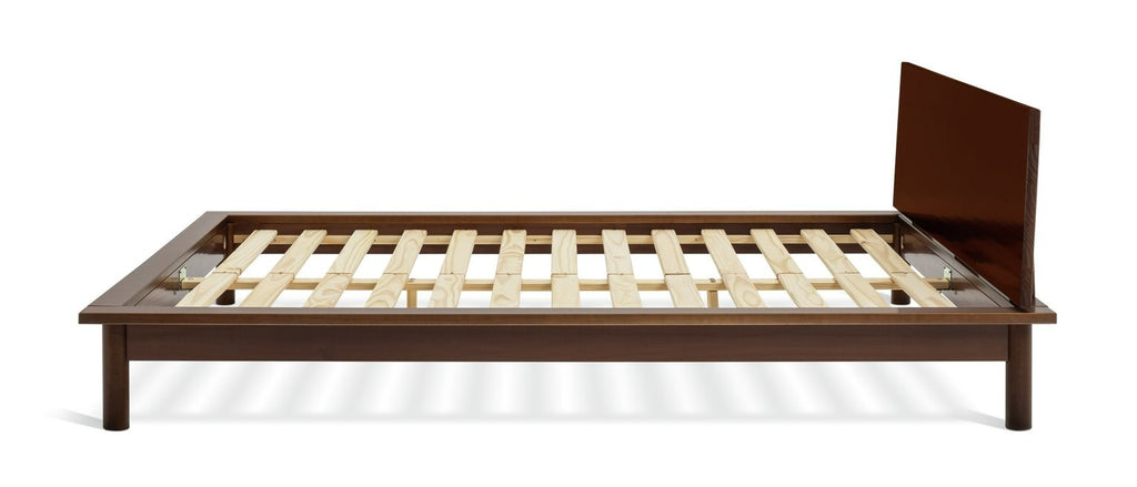Akio Double Wooden Platform Bed Frame - Walnut | Platform bed frame double