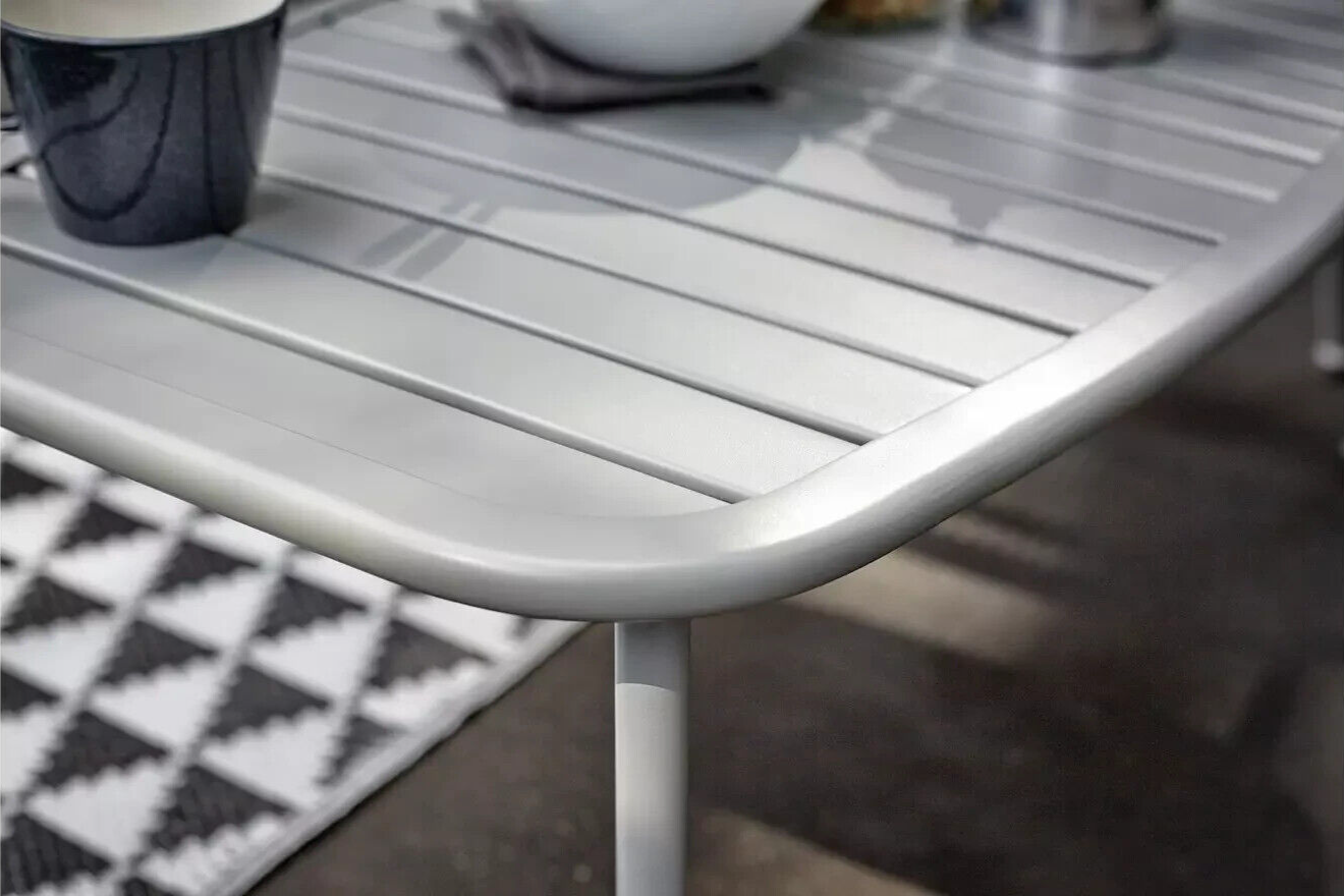 Habitat Nordic Metal Garden Table - Grey - Outdoor Table