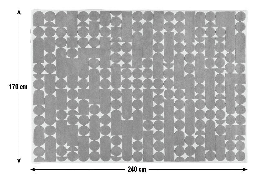 Habitat Penrose Patterned Wool Rug - 170x240cm - Grey