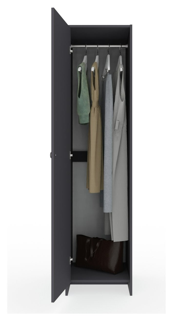 Seville 2 Piece 1 Door Wardrobe Set - Anthracite
