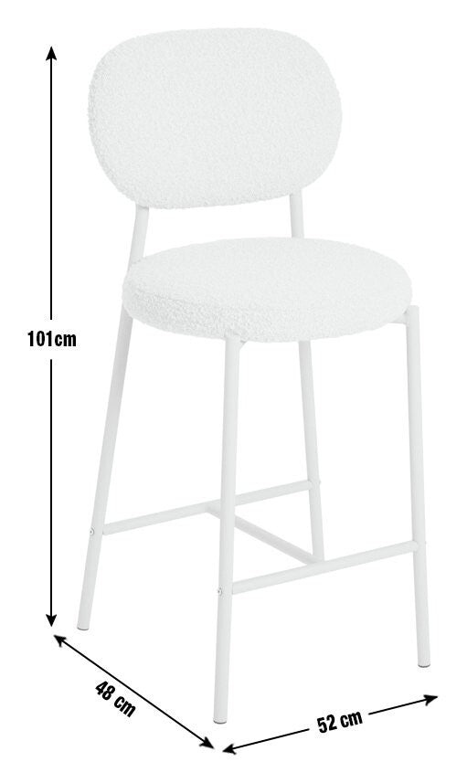 Habitat Orson Boucle Counter Bar Stool - White