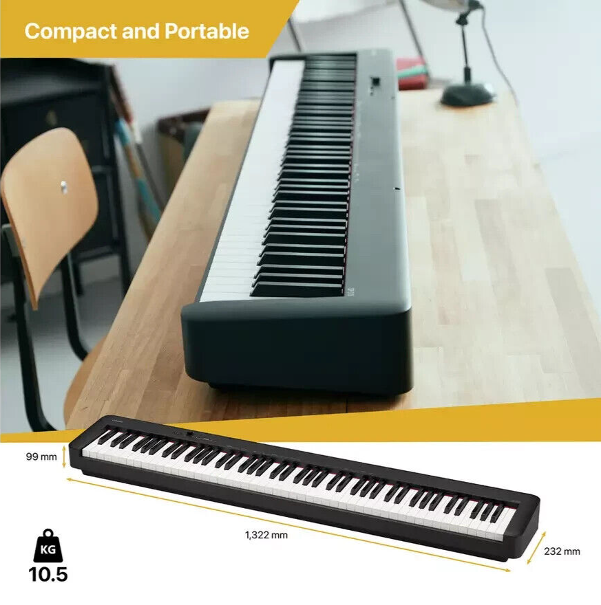 Casio CDP-S110BKST Digital Piano with Stand | 88 Key Compact Keyboard Black