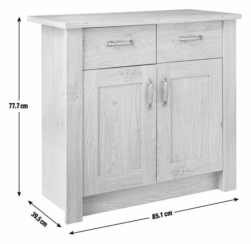 Ohio 2 Door 2 Drawer Sideboard - Oak Effect | Living Room Storage Cabinet Unit