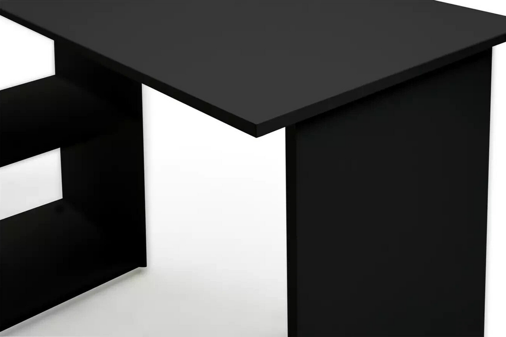 Malibu Corner Office Desk - Black | Black Corner Desk Home Office Workstation
