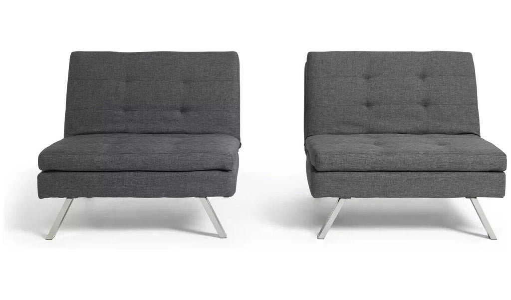 Home Duo Fabric 2 Seater Clic Clac Sofa Bed - Charcoal ( B Grade 53563 - 53568 )