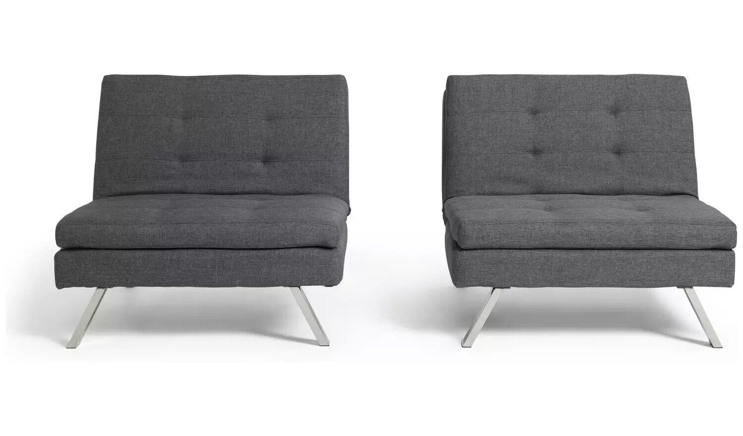 Home Duo Fabric 2 Seater Clic Clac Sofa Bed - Charcoal ( B Grade 53563 - 53568 )