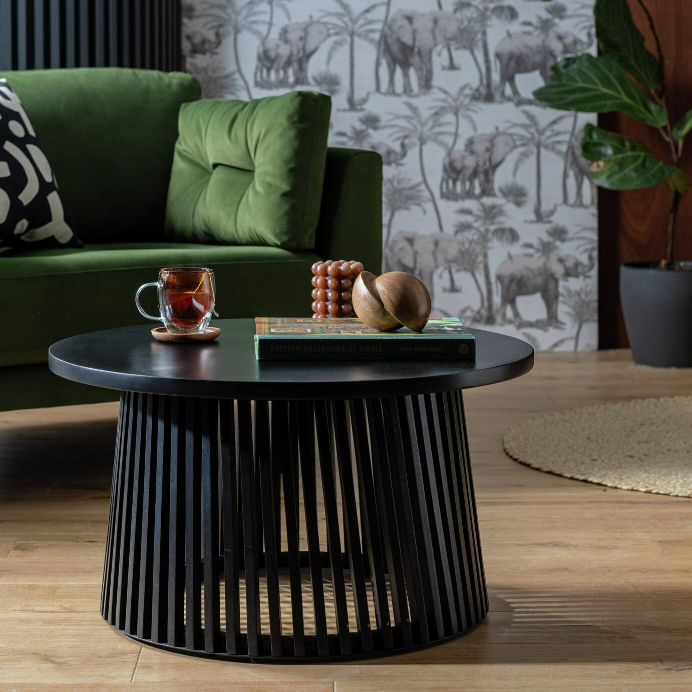 Habitat Jericho Round Coffee Table - Black | Modern Living Room Furniture Table
