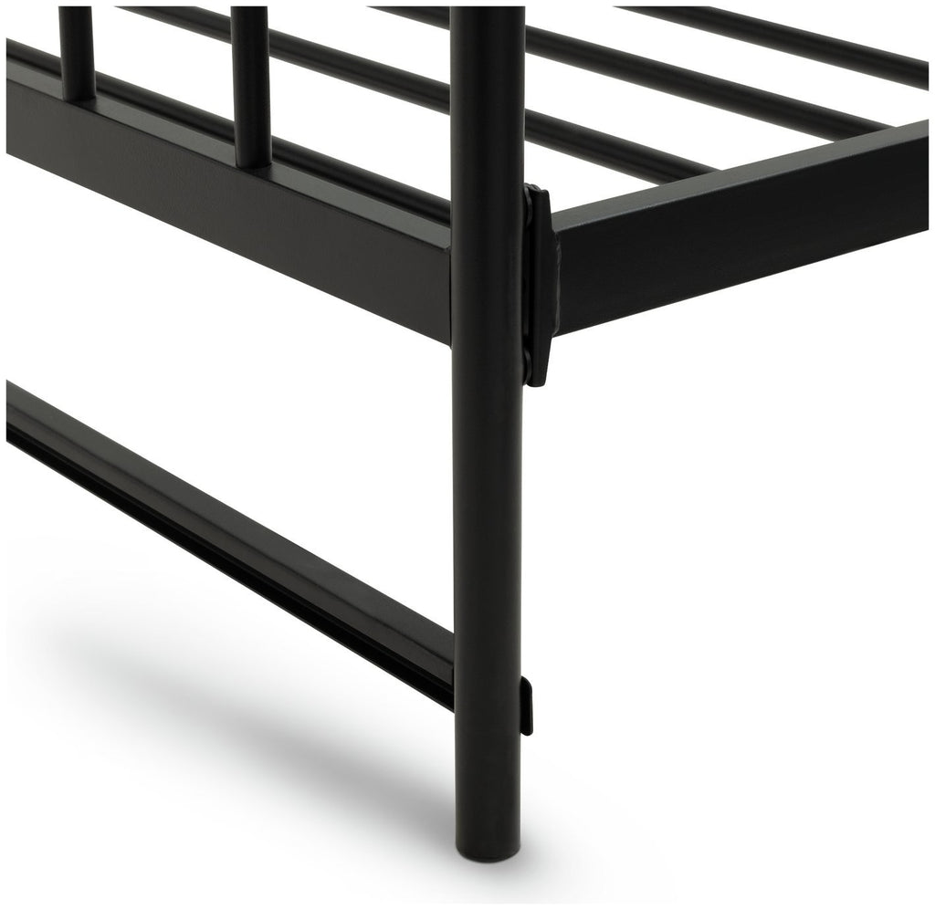 Kanso Metal Guest Bed with Trundle - Black | space-saving guest bed