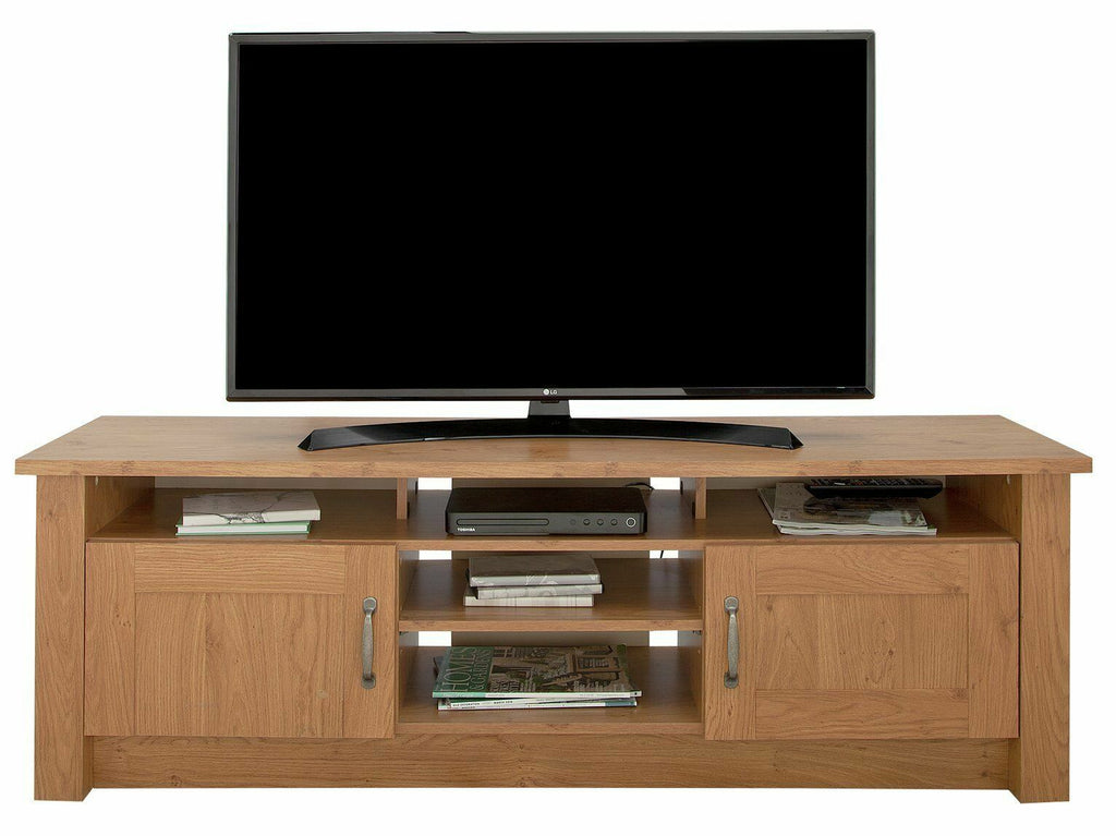 Home Ohio TV Unit Oak Effect | Modern Stand for Living Room Entertainment Center