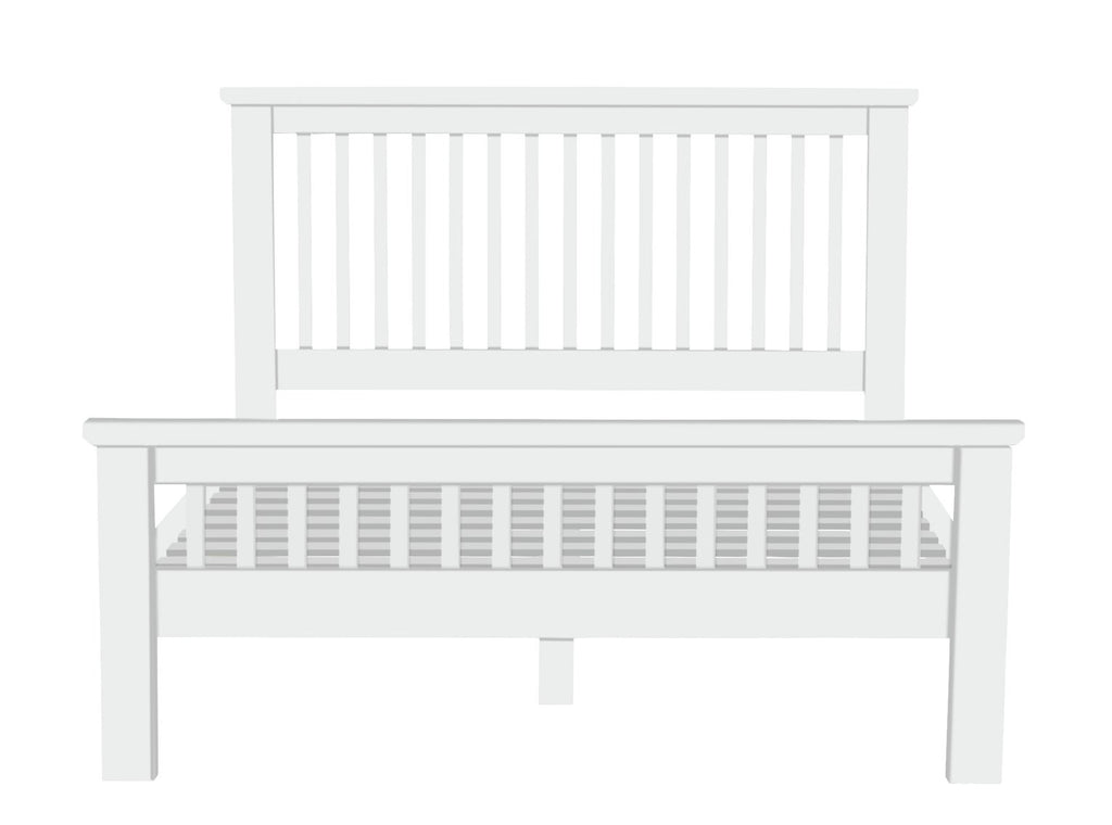 Home Aubrey Double Wooden Bed Frame - White | Wooden Bed Frame