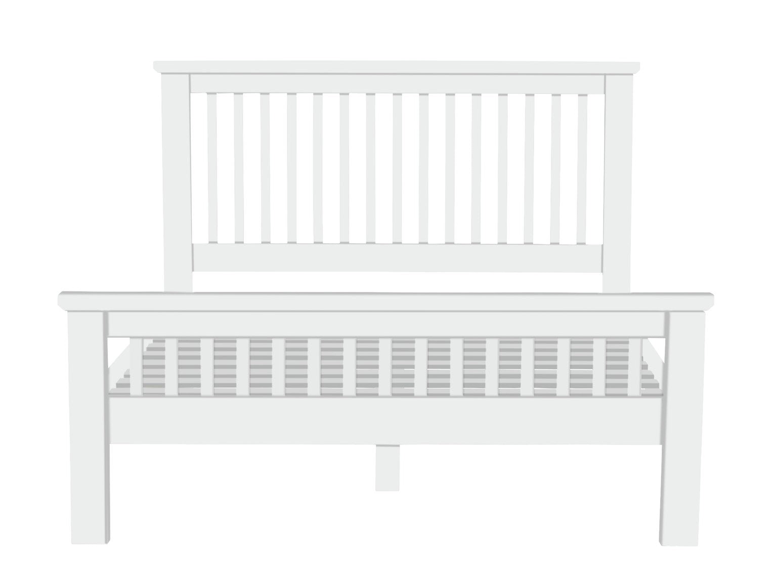 Home Aubrey Double Wooden Bed Frame - White | Wooden Bed Frame