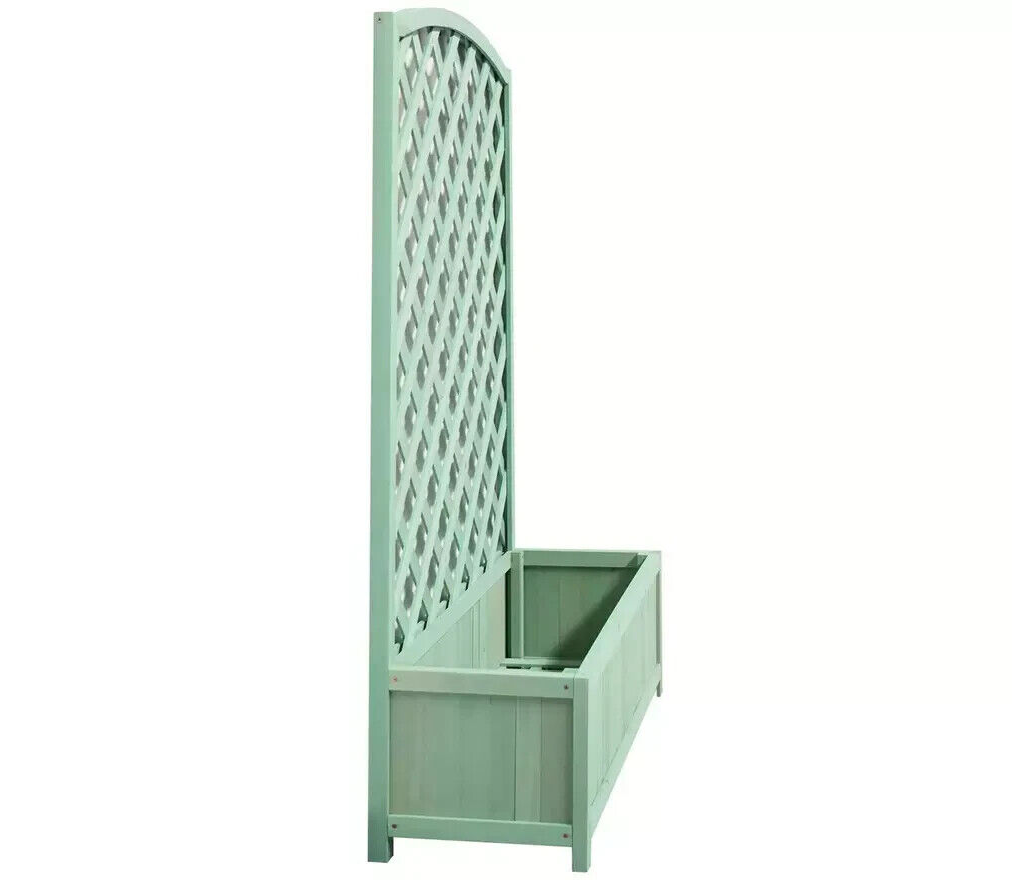 Wooden Lattice Planter - Green
