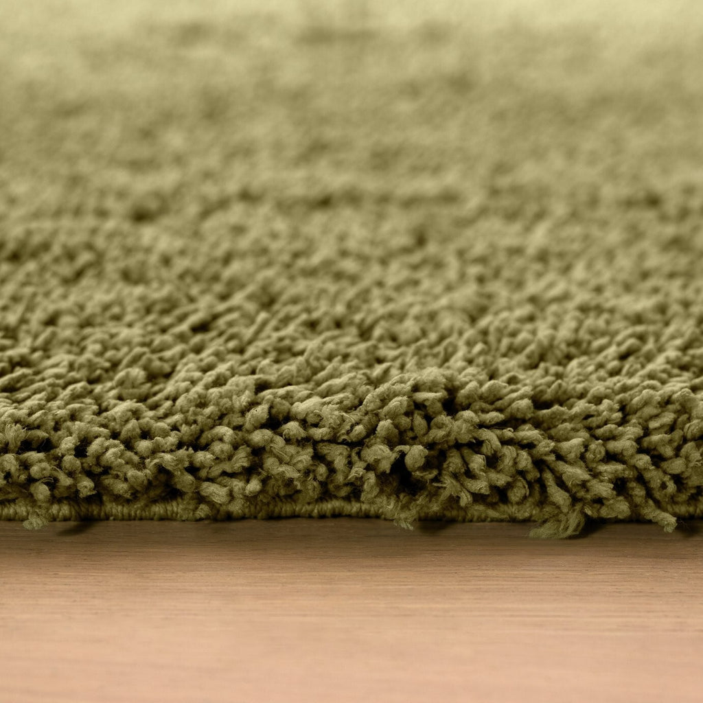 Habitat Noodle Shaggy Plain Rug - Olive - 120x170cm