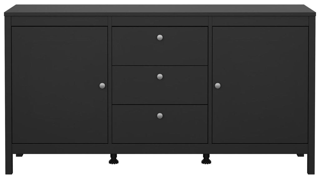 Tvilum Madrid 2 Door 3 Drawer Sideboard - Black | Black sideboard
