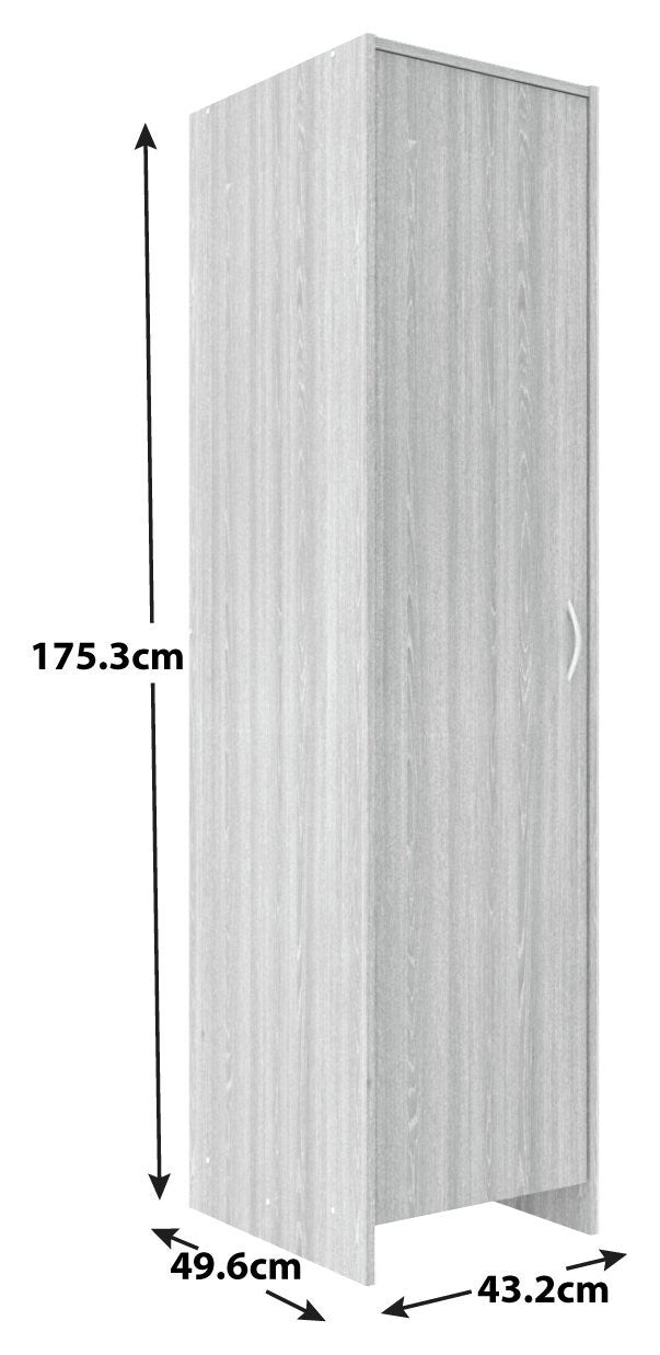 Seville 1 Door Wardrobe - Grey & Oak