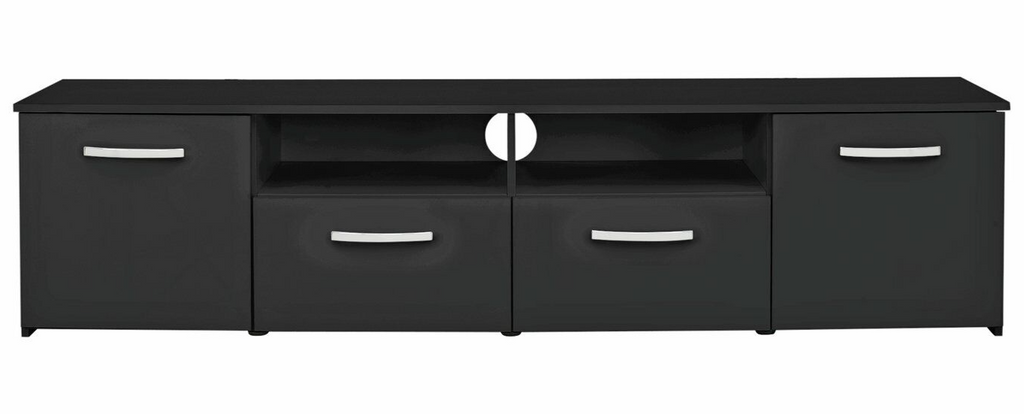 Home Hayward 2 Door TV Unit - Black Gloss | Entertainment Furniture Storage Unit