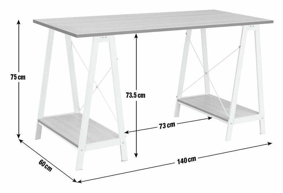 Habitat Trestle Table Office Desk - White ( B Grade )