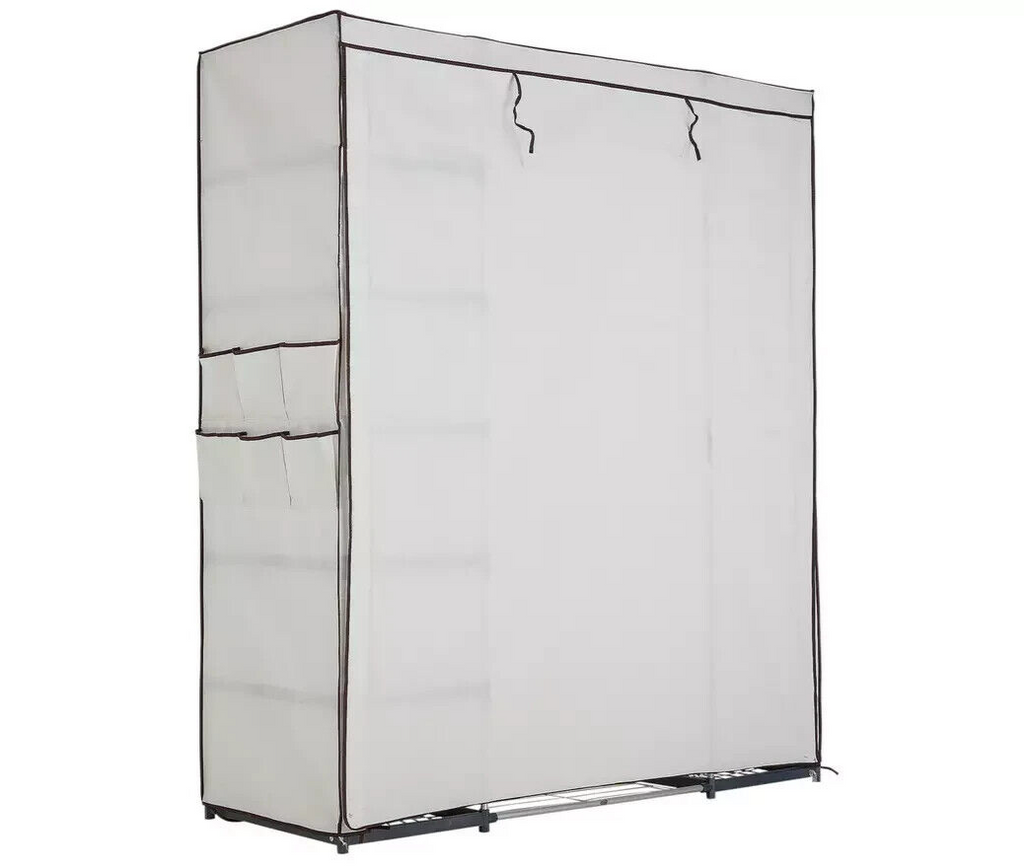 Covered Metal Triple Wardrobe - Cream