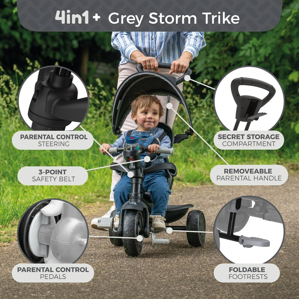 TP Toys 4 in 1 Trike - Grey Storm ( B Grade 29705 )