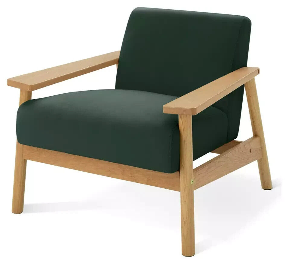 Habitat Dore Velvet Accent Chair - Dark Green | Plush Modern Living Room Seating