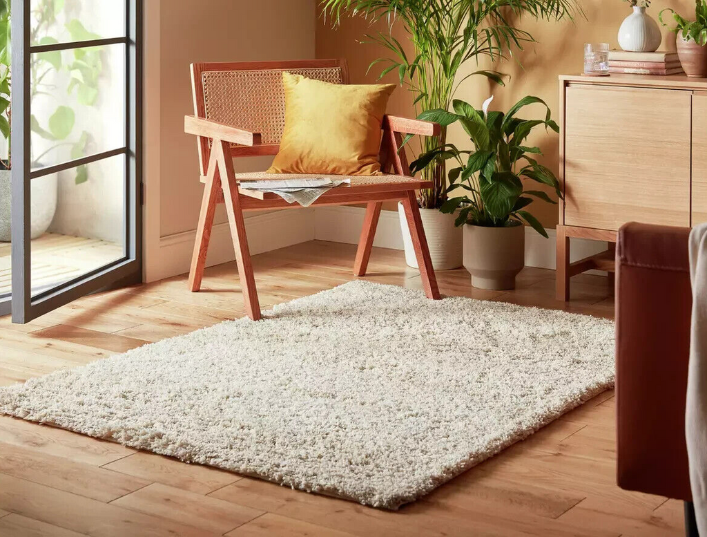 Habitat Recycled Cosy Plain Shaggy Rug - 160x230cm - Ivory ( B Grade 30630 )