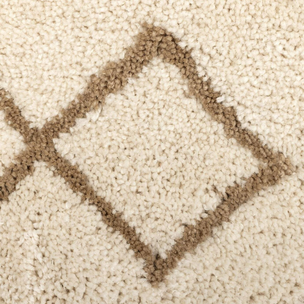 Habitat Diamond Tufted Cream & Natural Shaggy Rug -230x160cm
