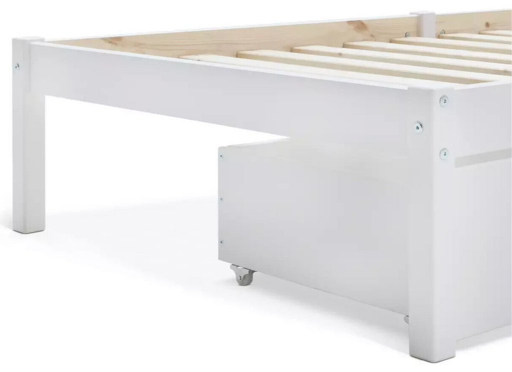 Habitat Ronnie Single Bed Frame and Drawer - White | Sturdy Bed for Kids Adults