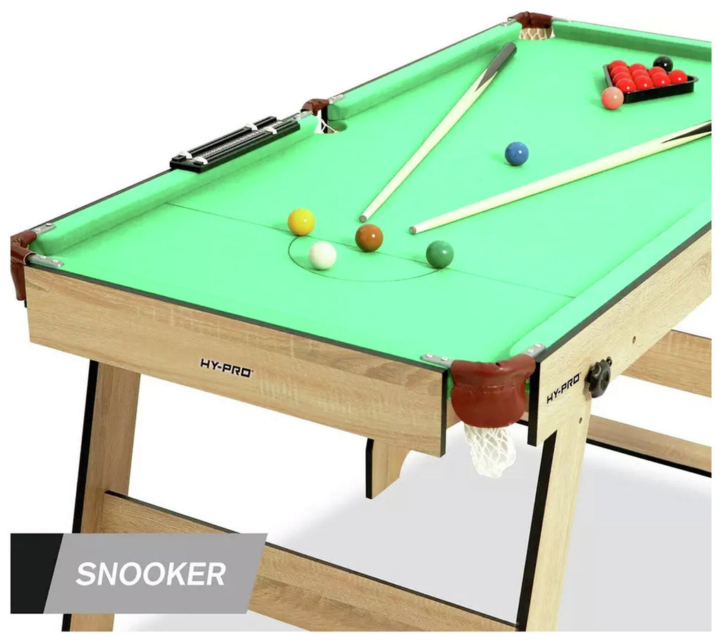 Hy-Pro 6ft Folding Snooker and Pool Table - Oak ( B Grade )