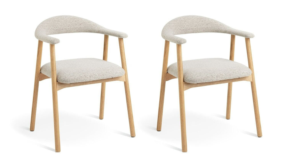 Lex Pair of Fabric Dining Chairs - Natural