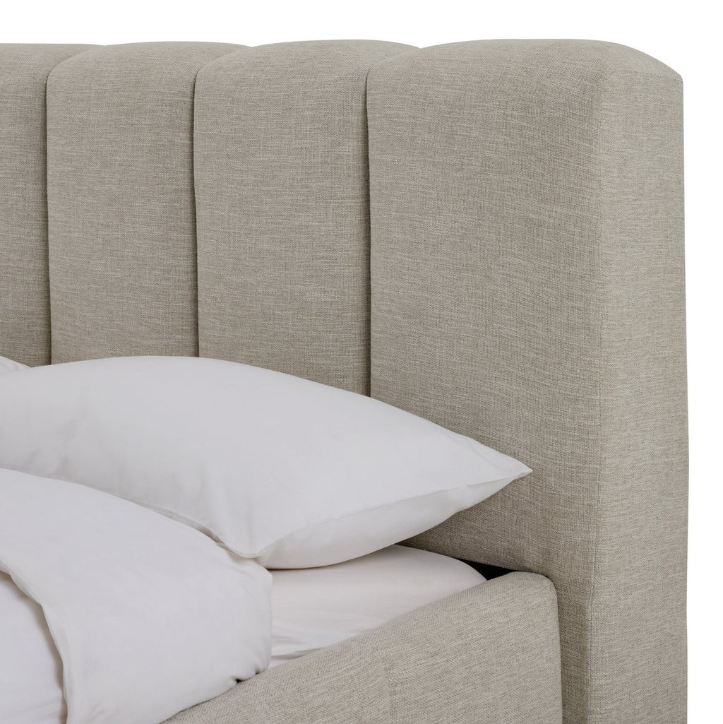 Malone Double End Lift Ottoman Bed - Cream | lift-up storage bed