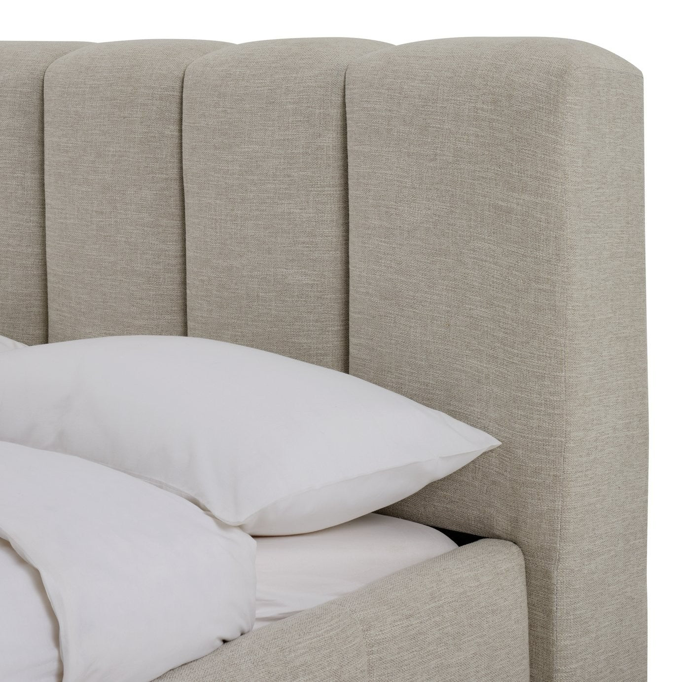 Malone Double End Lift Ottoman Bed - Cream | lift-up storage bed