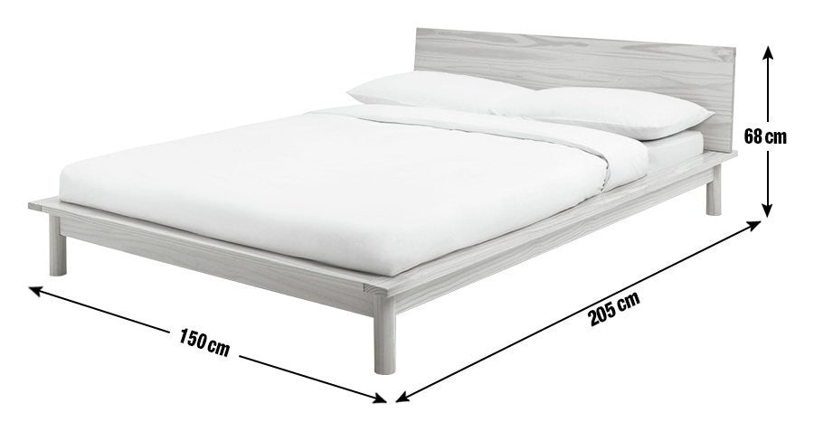 Akio Double Wooden Platform Bed Frame - Black | minimalist bed frame
